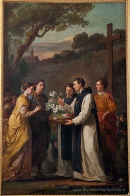 Saint Theobald offrant un lilium ramifié à onze ans à Saint Loui