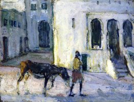 Homme à la tête d'un âne devant le Palais de Justice, Tanger