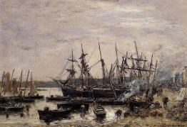 Camaret, bateaux de pêche à Dock