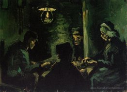 Quatre paysans lors d'un repas (étude pour «les mangeurs de pomm