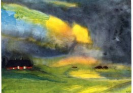 Ciel coloré au-dessus du marais