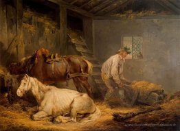 Chevaux dans une écurie