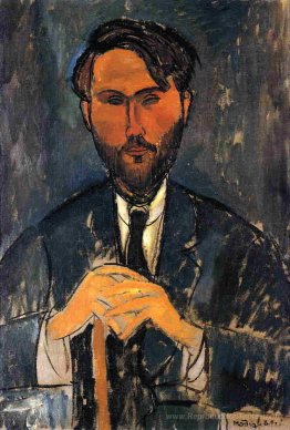 Léopold Zborowski avec un bâton de marche