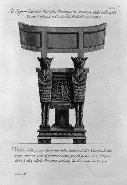 Vue depuis l'arrière de cette chaise de curule