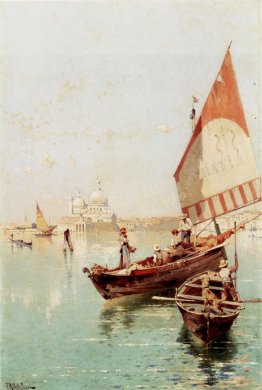 Voilier dans un lagon vénitien
