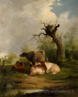 Paysage avec du bétail