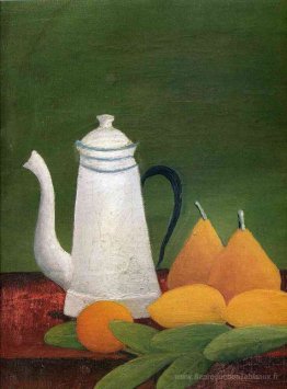 Nature morte avec une théière et des fruits