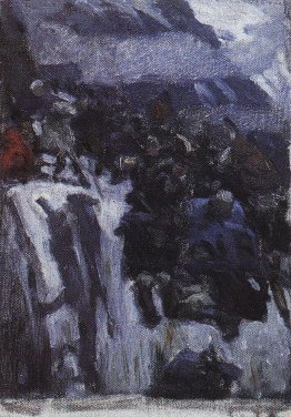 Les troupes russes sous Suvorov traversent les Alpes (étude)