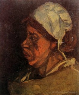 Tête d'une paysanne avec une casquette blanche