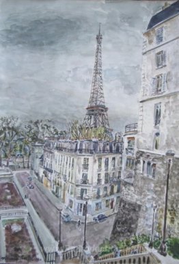 La Tour Eiffel et la rue de la manutention