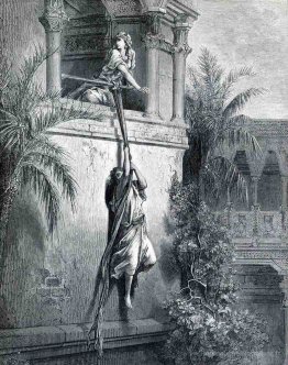 L'évasion de David à travers la fenêtre