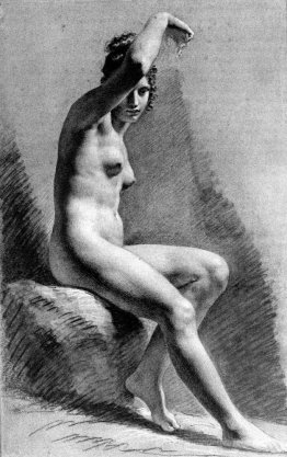 Femme nue levant son bras