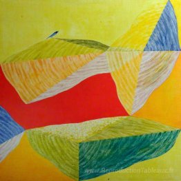Rouge et jaune avec oiseau
