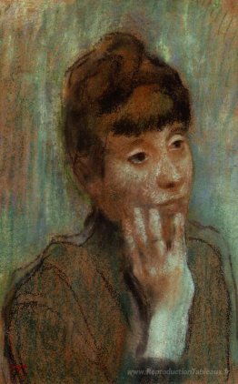 Portrait d'une femme portant un chemisier vert