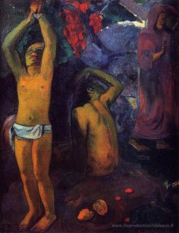 Tahitien avec ses bras levés