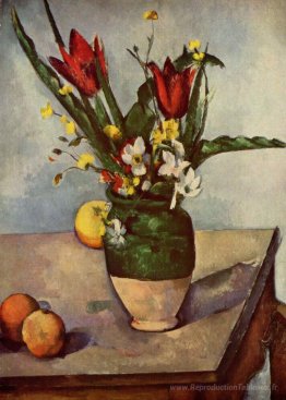 Nature morte, tulipes et pommes