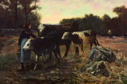 Paysage avec du bétail