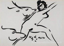 Nymphe et chèvres