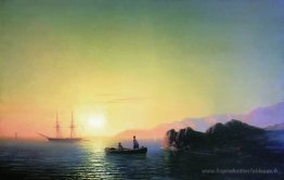 Coucher de soleil sur la côte de Crimée