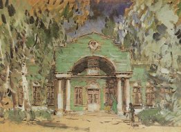 Le jardin de Larin. Croquis de Set pour l'opéra de P. Tchaikovsk