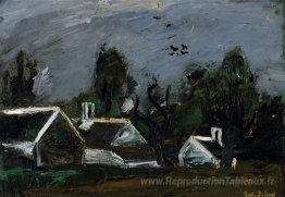Paysage avec des fermes