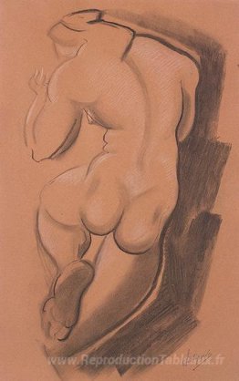 Figure féminine nue montrée de l'arrière