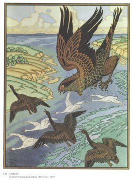 Faucon. Illustration pour l'épopée "Volga"