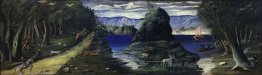 Scène de chasse avec vue sur la mer Noire