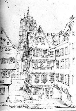 Maisons et cathédrale Spire Ulm