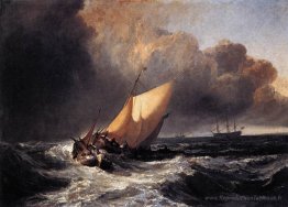 Bateaux hollandais dans un coup de vent