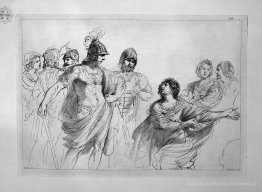 Femmes et guerriers, par Guercino