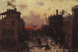 Coucher de soleil à la périphérie de la ville