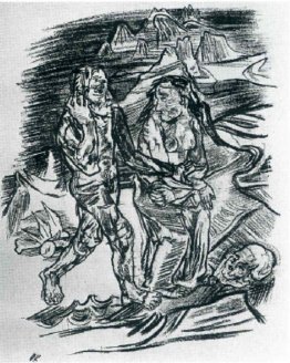 Homme et femme sur la route de la mort