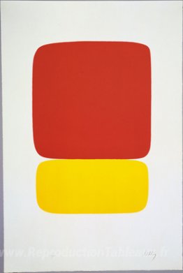 Rouge sur jaune de la suite de vingt-sept lithographies de coule