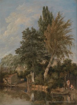 Des garçons se baignant sur la rivière Wensum, Norwich