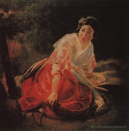 Fille dans une forêt
