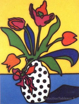 Tulipes et vase tachetée