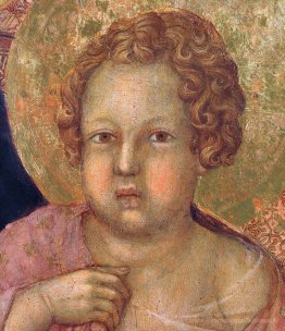Madonna et enfant sur un trône (fragment du côté avant)