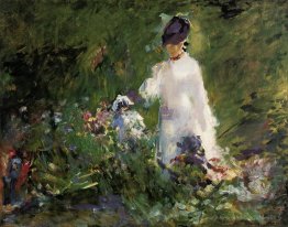 Jeune femme parmi les fleurs
