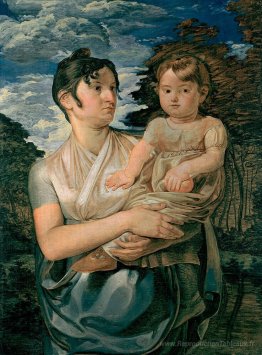 Pauline Runge avec son fils de deux ans