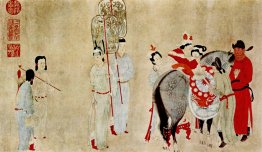 Yang Guifei montant un cheval