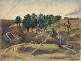 Paysage avec le chemin de fer