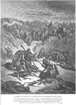 Combat entre les soldats d'Ish-Bosheth et David