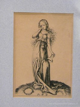 Gravure sur le cuivre d'une vierge stupide