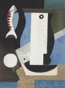 Composition Cubiste au portrait, Poisson et Clair de Lune