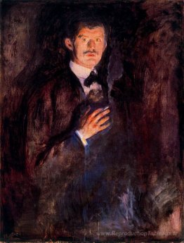 Autoportrait avec une cigarette brûlante