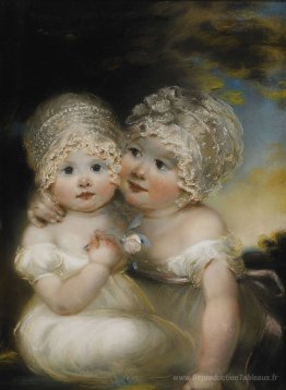 Deux petites filles avec des bonnets