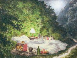 Lit au milieu du vert