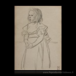 Fillette à la robe aux rubans