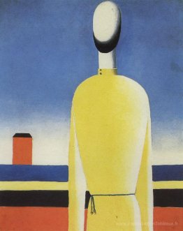 Présentement complexe: demi-figure dans une chemise jaune